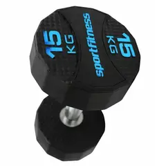 SPORTFITNESS - Mancuerna Encauchetada de Gimnasio 15 kilos Apexgrif