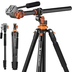 K&F CONCEPT - Trípode de Video T254A7 con Cabezal Fluido FH-03