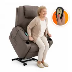 TV NOVEDADES - Sillón Elevador Masajeador Stand Up Couch Royal Marrón