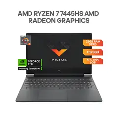 HP - PORTÁTIL GAMER VICTUS 15 AMD RYZEN 7 7445HS - RTX 3050 - 32GB RAM - 1TB SSD - 15.6" FHD