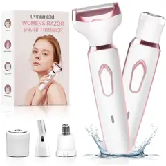 GENERICO - Afeitadora Eléctrica Mujer 4 En 1 Recargable Indolora Impermeable Bikini Facial
