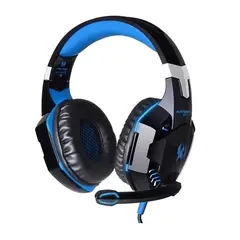 GENERICO - Audífonos Gamer Diadema con Micrófono Cancelación de Ruido Led Azul 50mm para Pc y Ps4