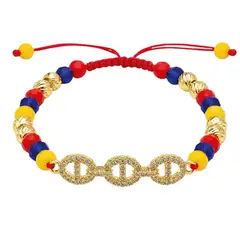 GENERICO - Pulsera ajustable en oro laminado tricolor Colombia