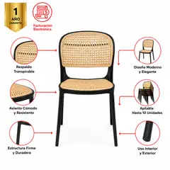 MUEBLESYA - SILLA PARA RESTAURANTE, CAFETERIA Y BAR TARSO NEGRA