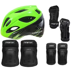 ON TRAIL - Casco + Protectores Niño Niña Bicicleta Patinaje Monopatin