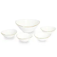 HOME ELEMENTS - Set x 5 Bowl Borde Dorado