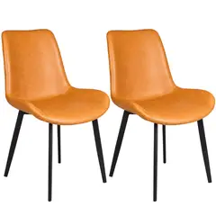 GENERICO - Set X2 Sillas De Comedor Moderna Ergonómica Con Patas Metálicas, Confort Premium y Diseño Elegante