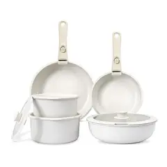 ZHOPI CO - Juego Ollas Antiadherentes Aluminio Mango Extraíble 11 Pz
