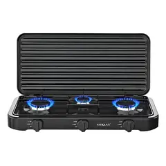 SOKANY - Estufa De Gas Sencilla 3 Boquillas Sk-6003 5.5wk Negro