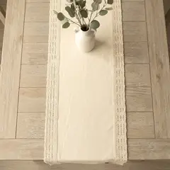 NOSSARENA - Camino de mesa Sara 1.50mt x 40cm color beige