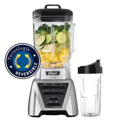 OSTER - Licuadora, Xpert Series, Vaso de Vidrio de 2L, Potente Motor Reversible de 1500