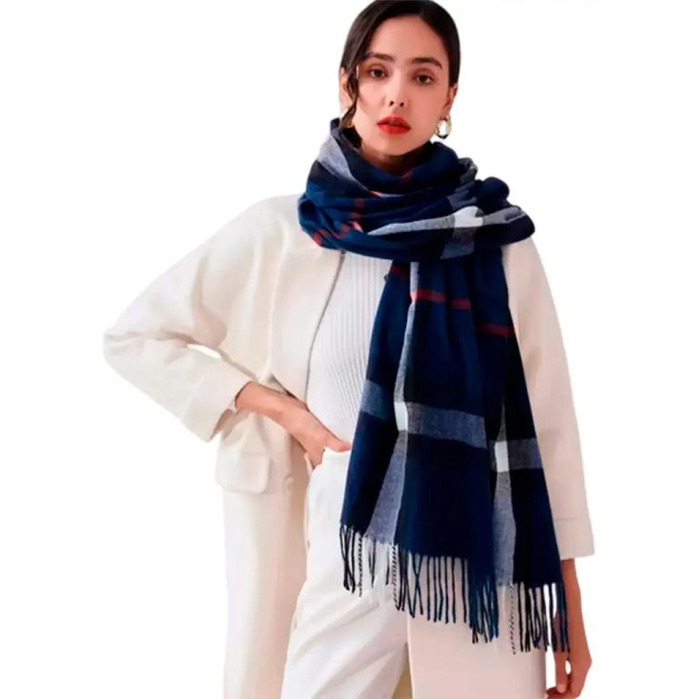 Imagen de Bufanda Chal Pashmina Cuadros Caballero Dama Unisex