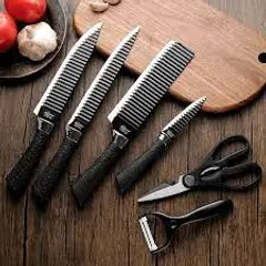 GENERICO - Juego Cuchillos Acero Inoxidable Zebbris Pelador Cerámico Cocina X 6