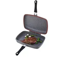 GENERICO - Sartén Doble Parrilla 36 Cms Antiadherente negro
