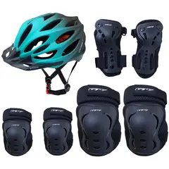 ON TRAIL - Casco + Protectores Juvenil Bicicleta Patinaje Monopatin