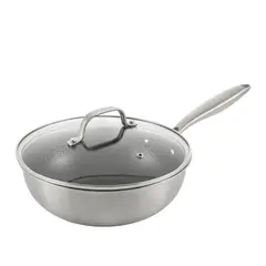 UNIVERSAL - Wok híbrido 24 cm + tapa de vidrio