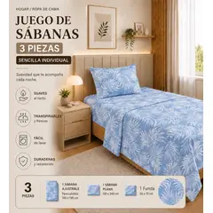 GENERICO - Juego de Sábanas Sencilla Twin Algodón Suavidad y Frescura que Enamoran