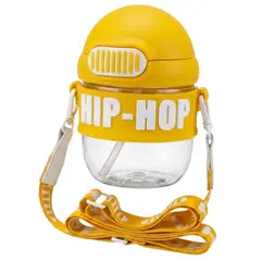 GENERICO - Botilito Infantil Hip Hop Con Pitillo Y Correa Botella Agua Escolar Antiderrame