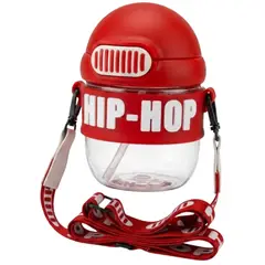 GENERICO - Botilito Infantil Hip Hop Con Pitillo Y Correa Botella Agua Escolar Antiderrame