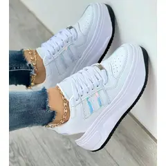 HACHE SHOES - Tenis Blanco Tornasol Dama Zapatillas Zapatos Lindos Moda Casual.