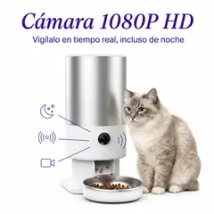 BOUN - Comedero Automático acero inoxidable Gatos Perros Dispensador Camara Wifi 5l