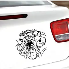 GENERICO - Sticker Decorativo para Auto – Winnie Pooh y Amigos - 21 x 21 cm