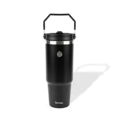 GENERICO - Termo Botella Termica Acero Inoxidable Pitillo 830 Ml Termox Negro
