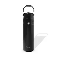 GENERICO - Termo Botella Termica Acero Inoxidable Pitillo 700 Ml Termox Negro