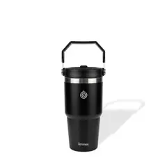 GENERICO - Termo Botella Termica Acero Inoxidable Pitillo 630 Ml Termox Negro