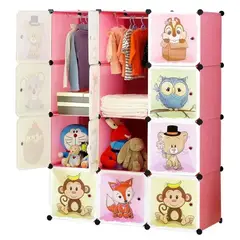 GENERICO - Armario Infantil Modular Organizador de Ropa y Juguetes - Rosado