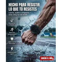 CURREN - RELOJ CRONOGRAFO DEPORTIVO CON MUCHAS FUNCIONES COLOR NEGRO