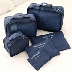 GENERICO - Set Organizador Viaje 6 Piezas Kit Almacenamiento Equipaje - Azul Marino