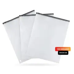 INNOVA - 100 Bolsas Zipper Esmeriladas 25x35cm Empaque Ecológico Para Personalizar
