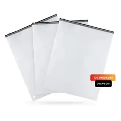 INNOVA - 100 Bolsas Zipper Hermetica 30*40 Cm Empaque Ecológico Para Personalizar