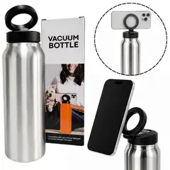 GENERICO - Termo Portátil Con Soporte Magnético Para Celular Y Tapa De Rosca