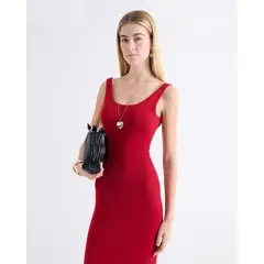 SEVEN SEVEN - Vestido Tricot Espalda Descubierta Para Mujer Rojo