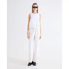 SEVEN SEVEN - Pantalón Palazzo Caída Fluida Para Mujer Blanco
