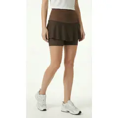 BELIFE - Falda deportiva café para mujer con ciclista interno