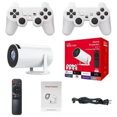 WAER - Proyector Original HY300 Gamer Con Mas 10.000 Juegos + 2 Joystick Android