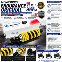 ENDURANCE - Monoshock Original Yamaha FZ 16 FZ 2.0 Fazer 16 Suspensión Premium