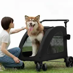 GENERICO - Coche mascotas perro guacal 50kg facil plegado grande