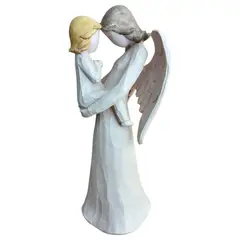 GENERICO - Figura Decorativa Ángel Con Niño En Brazos