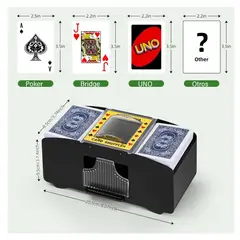 GENERICO - Barajador de Cartas Automático para Dos Mazos Barajas Compatibilidad Total Accesorio Poker