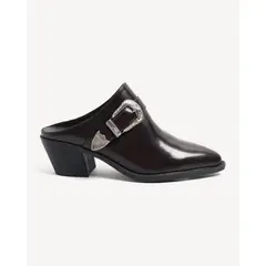 SEVEN SEVEN - Botas Tipo Mules Western Con Hebilla Para Mujer Café