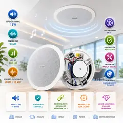 HIKVISION - Altavoz De Techo Comercial 15W Ideal Para Música Ambiental Y Avisos De Voz