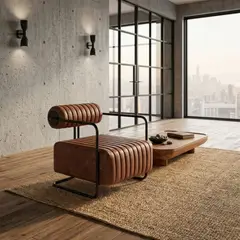 22 GRADOS DECORACION - Poltrona Deimos 90cm x 70cm Cuero natural