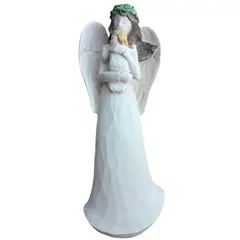 GENERICO - Figura Decorativa Ángel Con Bebé De Resina