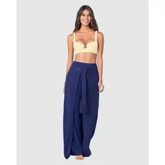 LEONISA - Pantalón tipo lino con tiras anudables 193458H