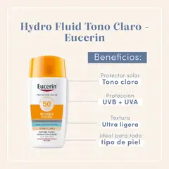 EUCERIN - Hydro Fluid Textura Ultra-Ligera Tono Claro SPF 50+
