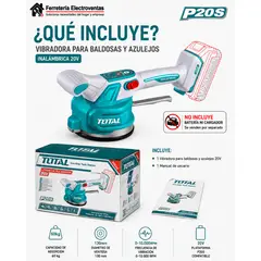 TOTAL TOOLS - Ventosa Vibrador De Baldosa 20v Cap 60kg No Incluye Bateria